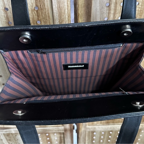 Fausto Santini Black Italian Leather Clutch Shoulder Flat Bag Made in Italy 🇮🇹 - Picture 5 of 9